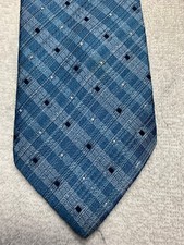 SEARS VINTAGE MENS TIE 1940S-1970S FASHION FUN BLUE WHITE BLACK 3.25 X 58