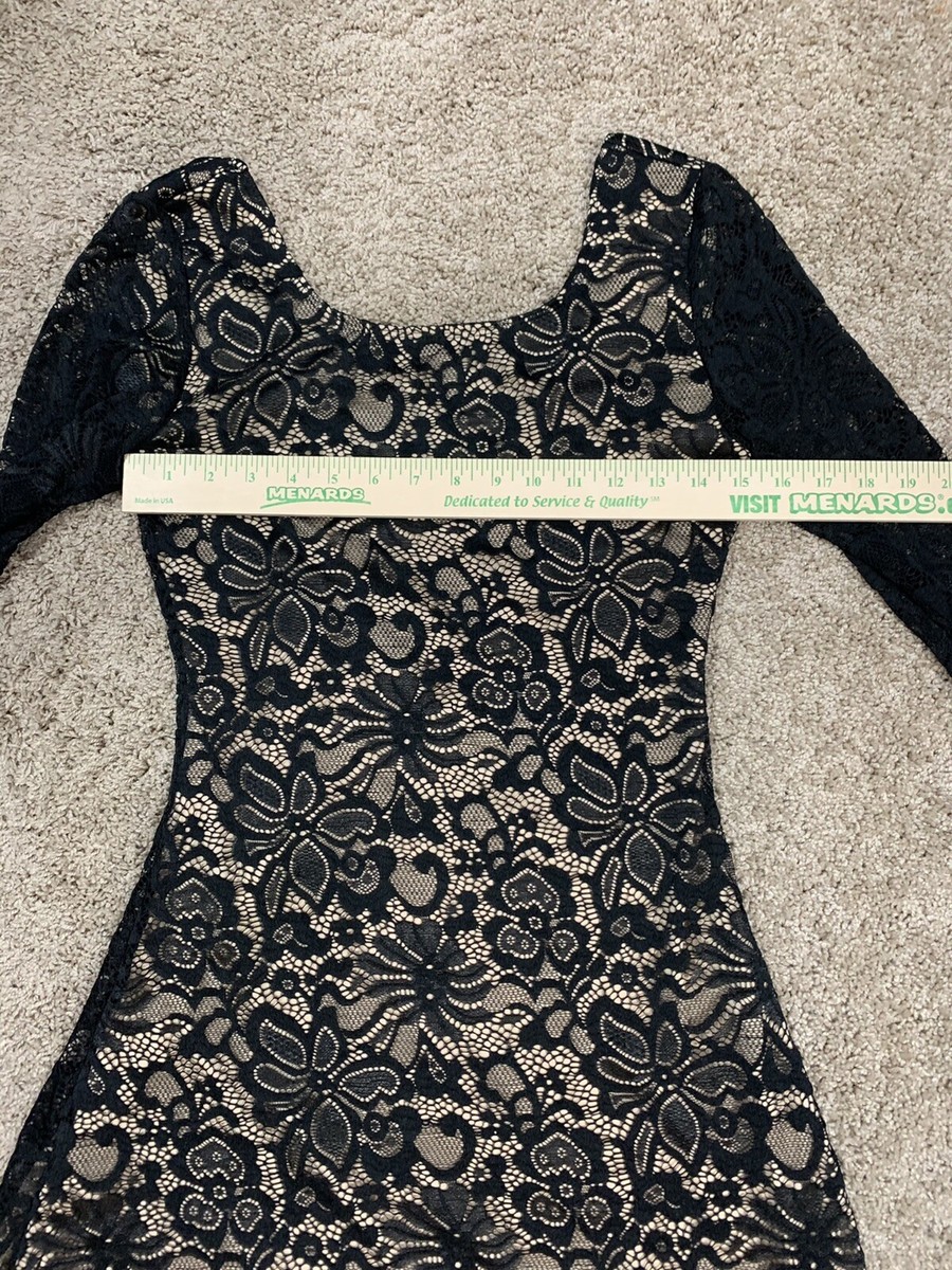 Liberty Love Black Lace Dress With Sleeves. Sz S | eBay