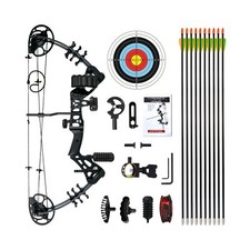 Youth Compound Bow Set 15-45 Lbs for Teens and Beginner, Package with Archery...