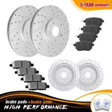 For 2009-2014 2016 2017 Nissan Maxima Front & Rear Rotors + Ceramic Brake Pads