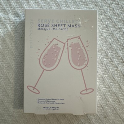 Patchology Serve Chilled Rose Sheet Masks 4ct Box Skin Care Beauty Face Mask-NEW