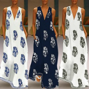 Women-Sleeveless-Bohemia-Long-Maxi-Dress-Summer-Beach-Party-Sundress-Plus