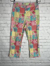 Lilly Pulitzer Patchwork Print Capri Cropped Pants Women  s Size 2 Vintage Tag