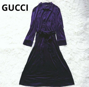 Robe chemise rayonne violette Gucci taille M mode femme authentique rare de chez JP