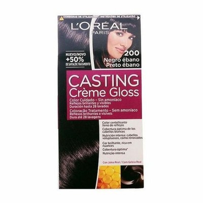 Amoniakfreie Färbung L'Oreal Make Up Casting Creme Gloss Ebenholzschwarz 180