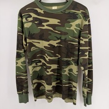 Rothco Mens L Green Camo Cotton Polyester Thermal Waffle Knit Base Layer - Large