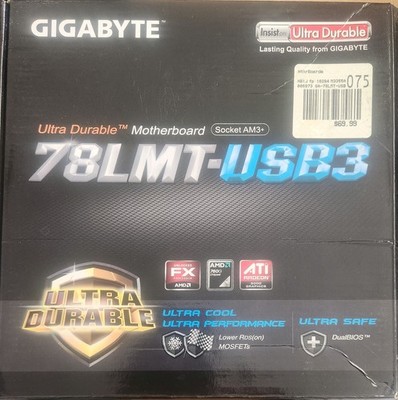 Gigabyte ga-78lmt-usb3 motherboard w/ 4x4gb(16gb) DDR3, FX8370 CPU, and 450W PSU