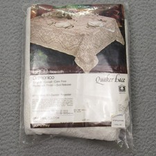 Quaker Lace Tablecloth Delmonico 70x90 Oval/Oblong - Stains and Hole