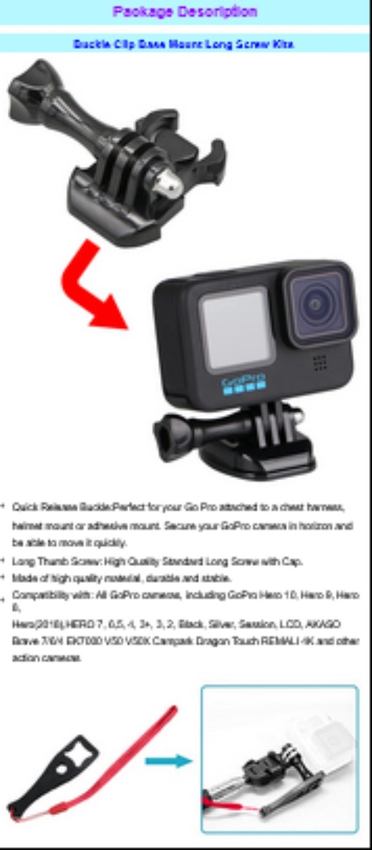 GoPro Quick-Release Buckle Basic Mount Adapter With Thumb Screw For Gopro I.51686163
