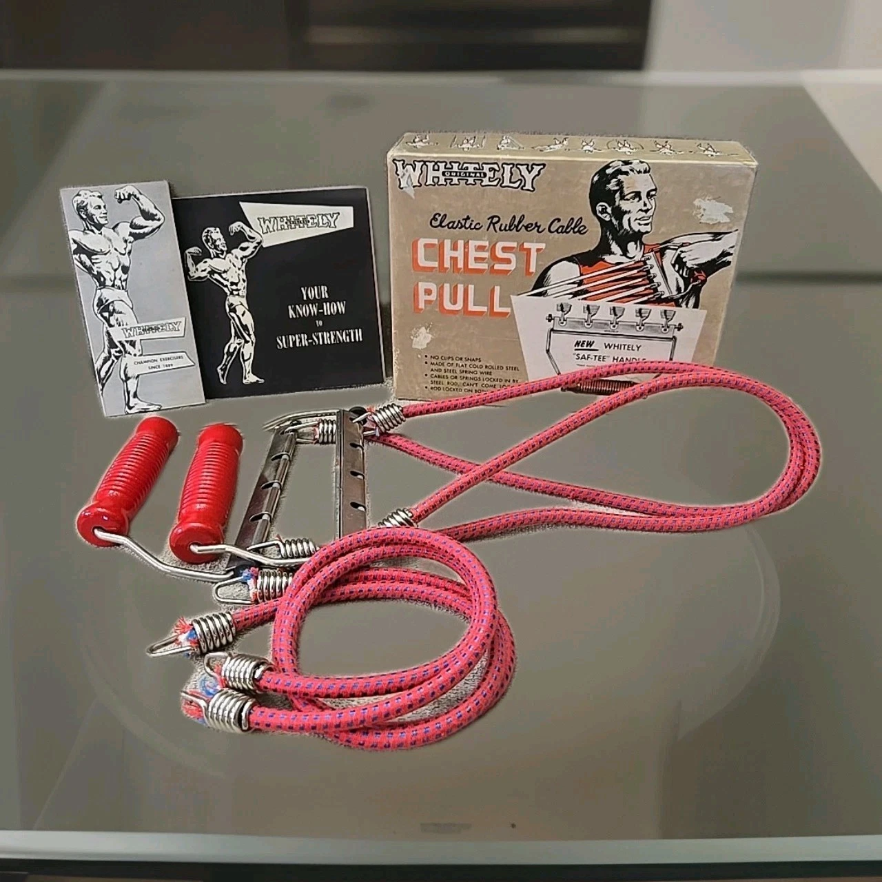 Vintage Whitely Original Chest Pull + Box And Instructions