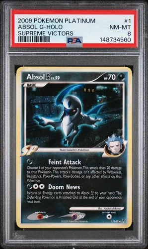 2009 POKEMON PLATINUM SUPREME VICTORS #1 ABSOL G-HOLO PSA 8