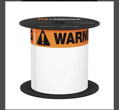 LabelTac LT35WARN Warning Labels  Indoor/Outdoor Vinyl Label Tape 3x5 200/roll