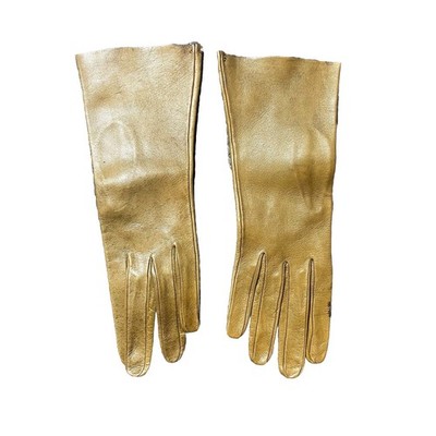 VTG Loewe Women s Olive Green  Leather Gloves Sz 7 1/4 Old Stock Never Worn