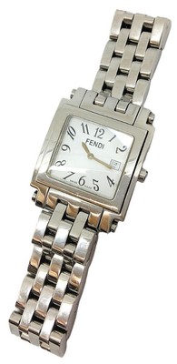 Fendi 6000G Quartz Watch White Dial Men Stainless Steel 21cm 8.3in