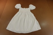Sunday Best Womens Size 2XS White Cotton Short Puff Sleeve Smocked Mini Dress
