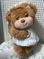 VINTAGE 1985 FISHER PRICE TEDDY BEDDY BEAR STUFFED ANIMAL PLUSH TOY 1401 BLUE