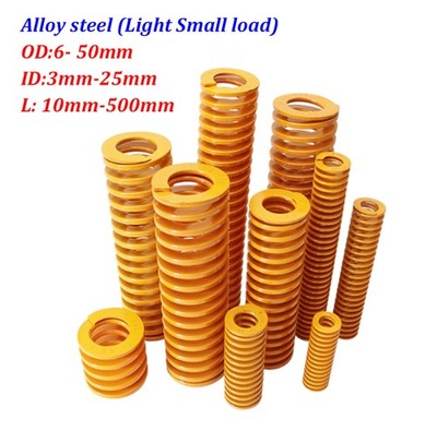 Diameter 6mm-50mm Length of up to 500mm Yellow Extremely Light Load Mold Spring