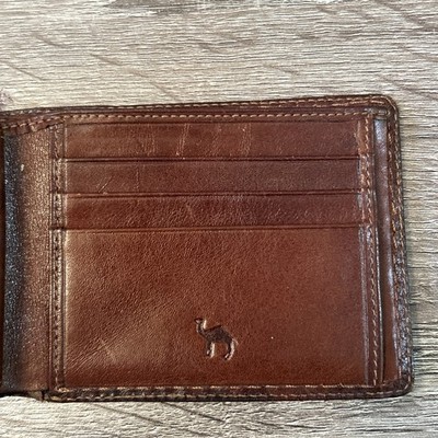 Camel Cigarettes Brown Leather Card Holder Wallet Camel Logo Vintage