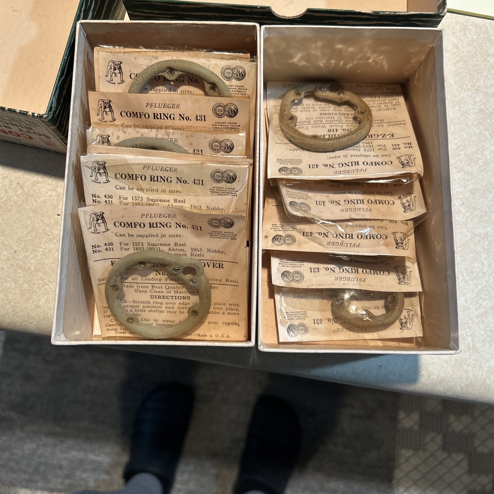 Vintage Pflueger No 431 Soft Rubber Ring Grip Replacement Grips Read Description