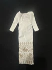 Vintage Barbie Midge 1967 Formal White Gold Crepe Dress Mattel #1697 Japan