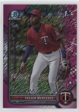 2022 Bowman Chrome Prospects Fuchsia Shimmer Refractor /199 Yasser Mercedes 12bt