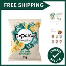 Sea Salt & Vinegar Crisps 23 grams Pack of 24 - Popped not Fried, No Artifici...