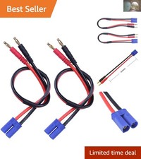 Versatile 2pcs 30cm EC5 Male to 4mm Banana Plug Charger Cables for RC Vehicles