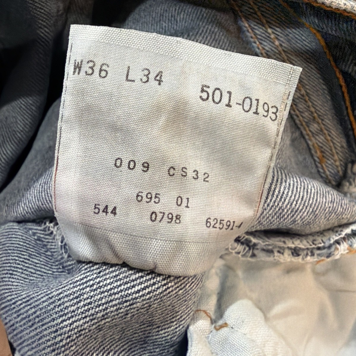 Vintage Levis 501 Pre-Shrunk Rare Deadstock New w Tag Jeans 36x34