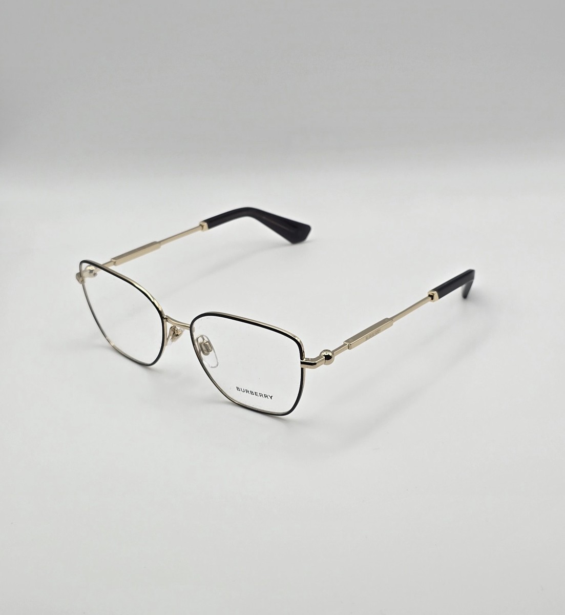 Burberry BE 1390 1326 Light Gold Black Rim 54 mm Demo Lens
