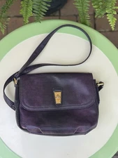 Marc By Marc Jacobs Purple Gold Snakeskin Crossbody Bag Leather Purse W strap