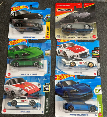 + HOT WHEELS / MATCHBOX  + 6 STÜCK PORSCHE. Konvolut Set Paket #1 +  NEU/OVP