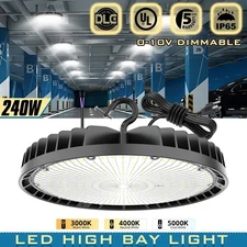 UFO LED High Bay Light 240W UL DLC Listed Dimmable 3000K/4000K/5000K Adjustable