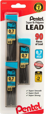 C27BPHB3K6 Super Hi-Polymer Lead Refills, 0.7Mm, HB, Black, 30 per Tube (Pack of