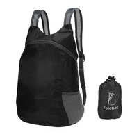 Wanderrucksack,15L-20L Faltbarer Leichter Rucksack Kleiner Faltbarer,Schwarz