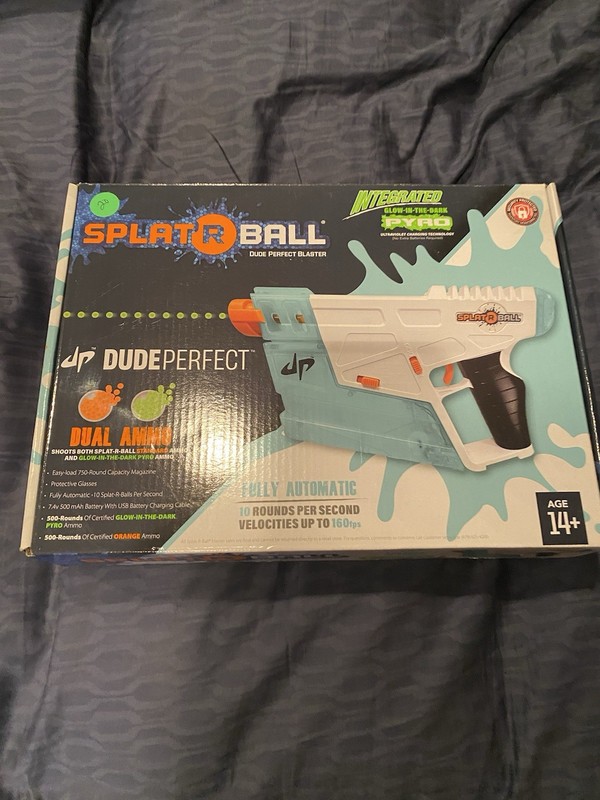 SplatRBall Dude Perfect Glow-in-the-Dark Full Auto Gel Blaster Pistol 750rd