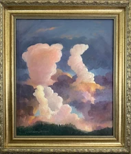 YASAMI painting Sunset view of Studio September  31"x 26" oil on canvas framed