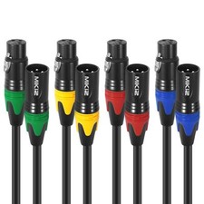XLR Microphone Cable 6 Ft 4 Pack Balanced XLR Audio Cables with 3-Pin XLR, Pr...