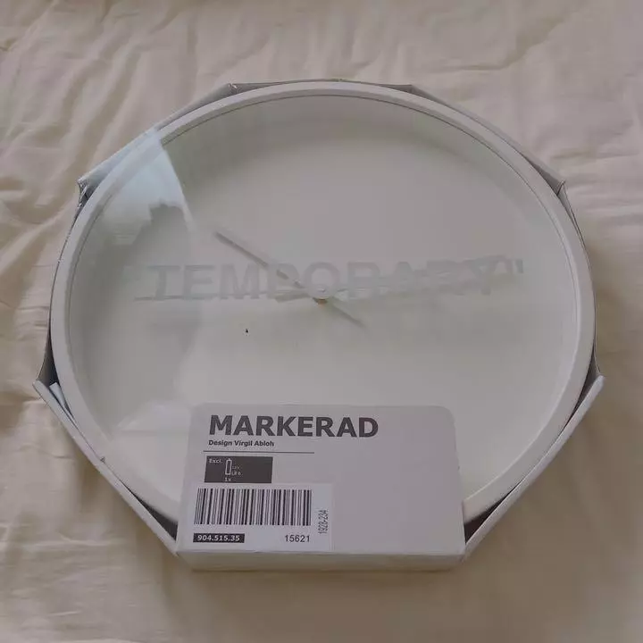 Virgil Abloh X IKEA MARKERAD Temporary Wall clock white from Japan Brand New