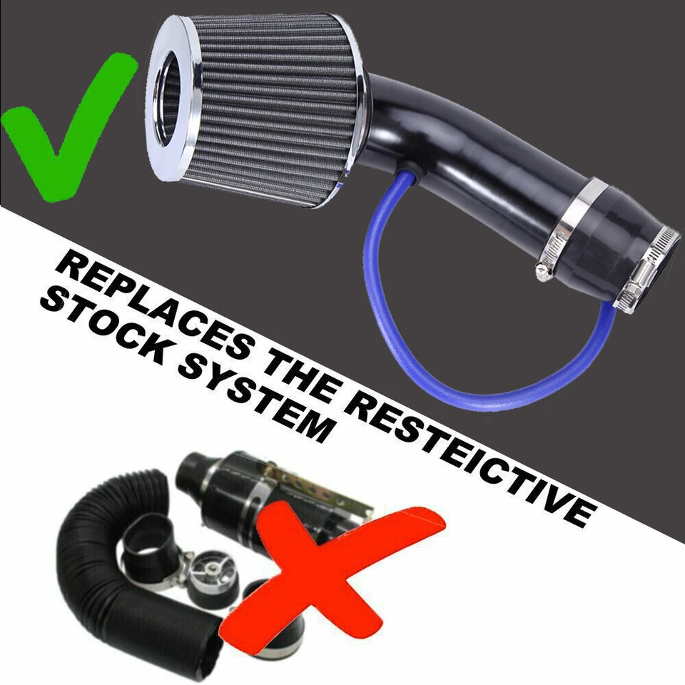 Filtro de admisión de aire frío negro sistema de manguera de inducción de aluminio para Saab 9-3 Turbo Foto 3 de 4