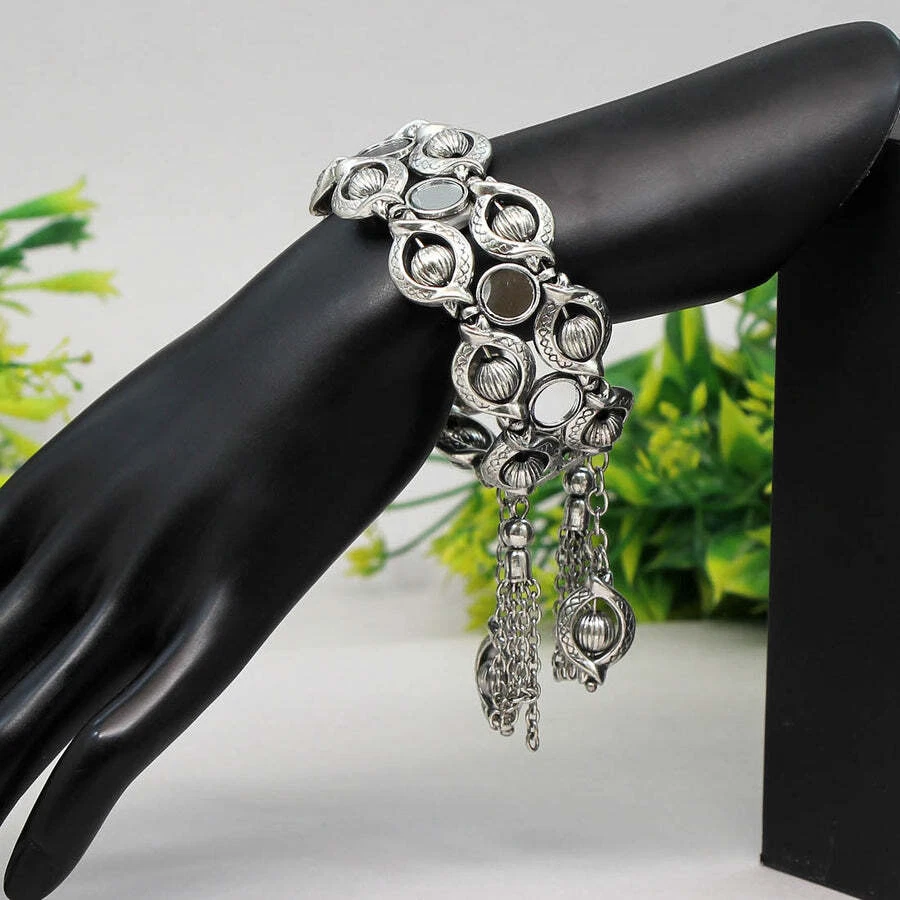 Silver 2024 oxidised bracelet