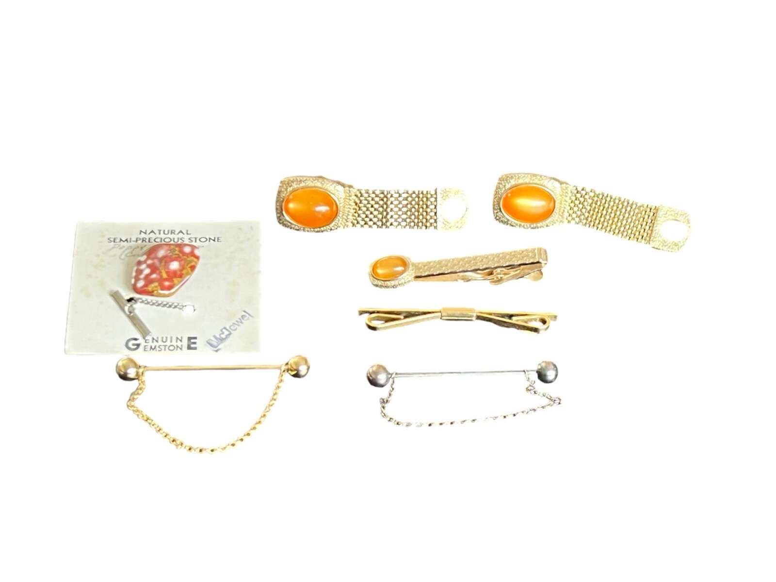 Vintage Men's Gold SWANK and Silver Toned Jewelry Lot of 7 Accessories Gentleman