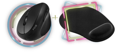 2in1 Set: Wireless Funk Maus & Mauspad mit 1600 DPI Auflösung und 3mm Dicke