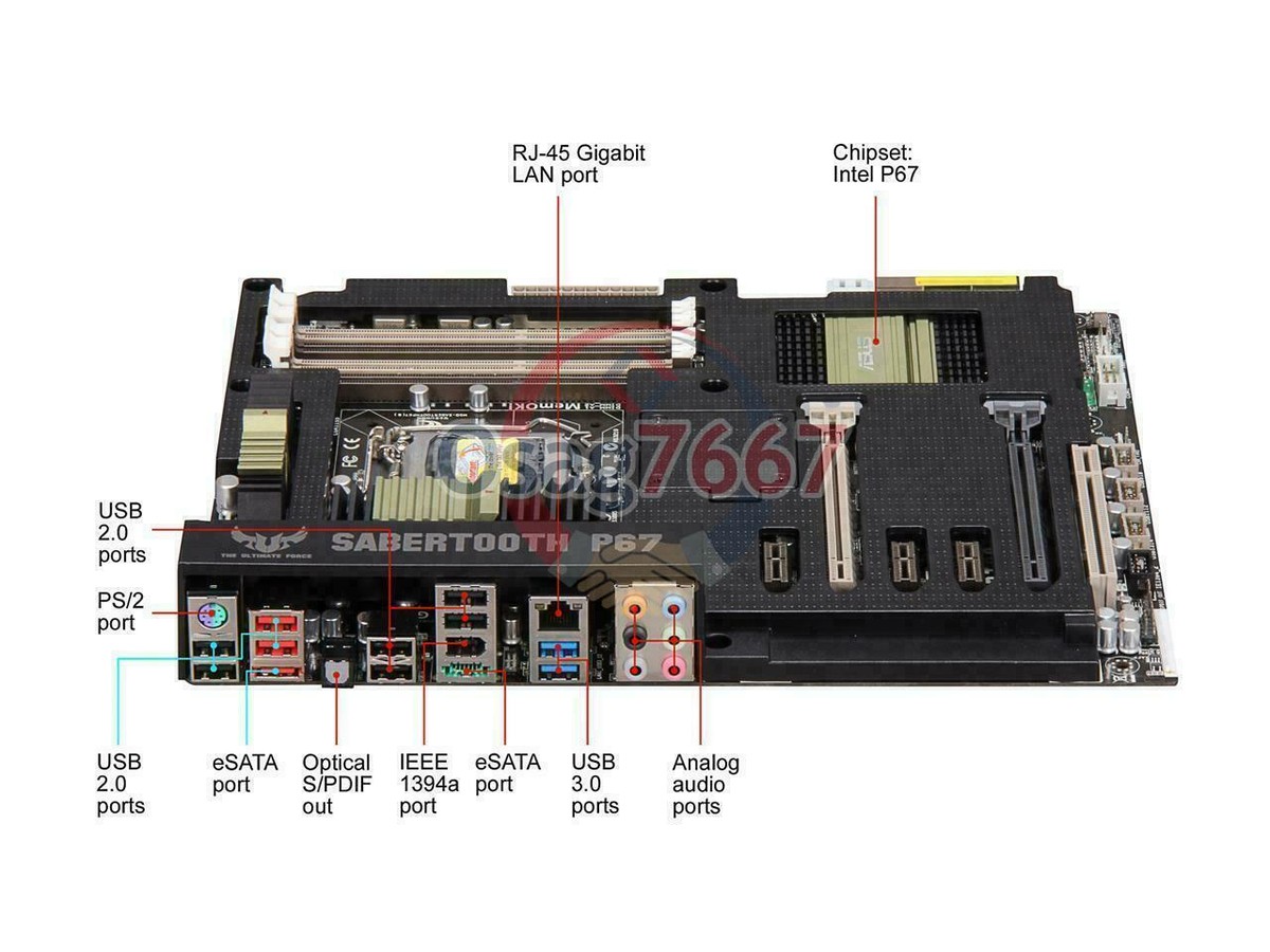 ASUS - ASUS  SABERTOOTH P67 マザーボード ASUS SABERTOOTH P67 Motherboard SABERTOOTH P67 REV 3.0 B&H Photo