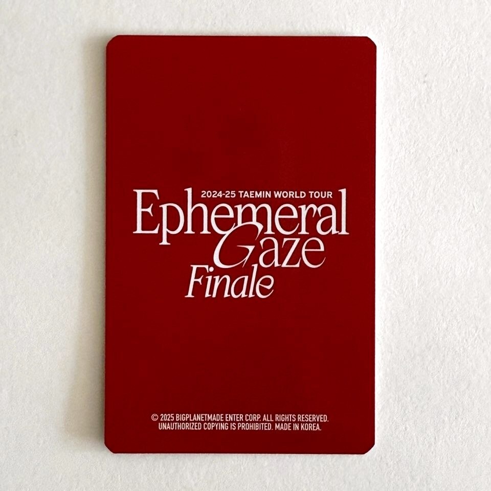 Taemin 2024-25 World Tour Ephemeral Gaze Finale Trading Card