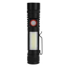 +COB Electric Torch Telescopic Zoom Powerful Flashlight Dual Light Sources US