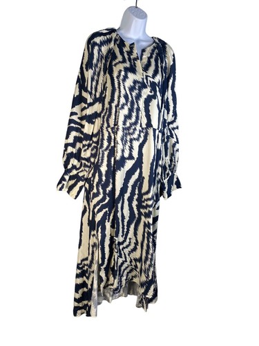 Ted Baker Womens Animal Printed Long Sleeved Fluid Midi Dress Cuffs Size 3/ 8 US - Picture 5 of 11