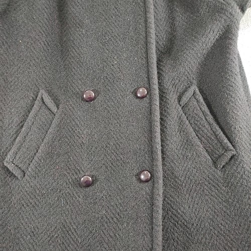 Vintage Coat Womens UK 14 Black Mohair Blend Made In England - Picture 6 of 10