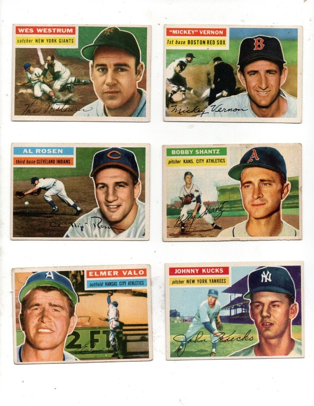 (6) Sweet 1956 Topps. #3, 35 Al Rosen, 88, 156, 261. LOOK