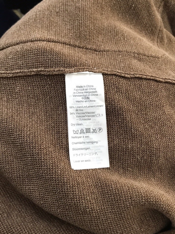 J. Crew Medium Juliette Collarless Sweater Blazer Brown Linen Blend