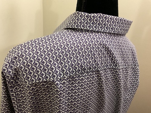 Lands’ End Women’s Button Front Blue White Blouse No Iron Suprima Size 18 - Picture 11 of 13